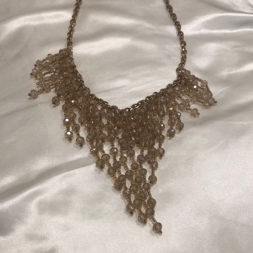 Gold sparkly statement necklace